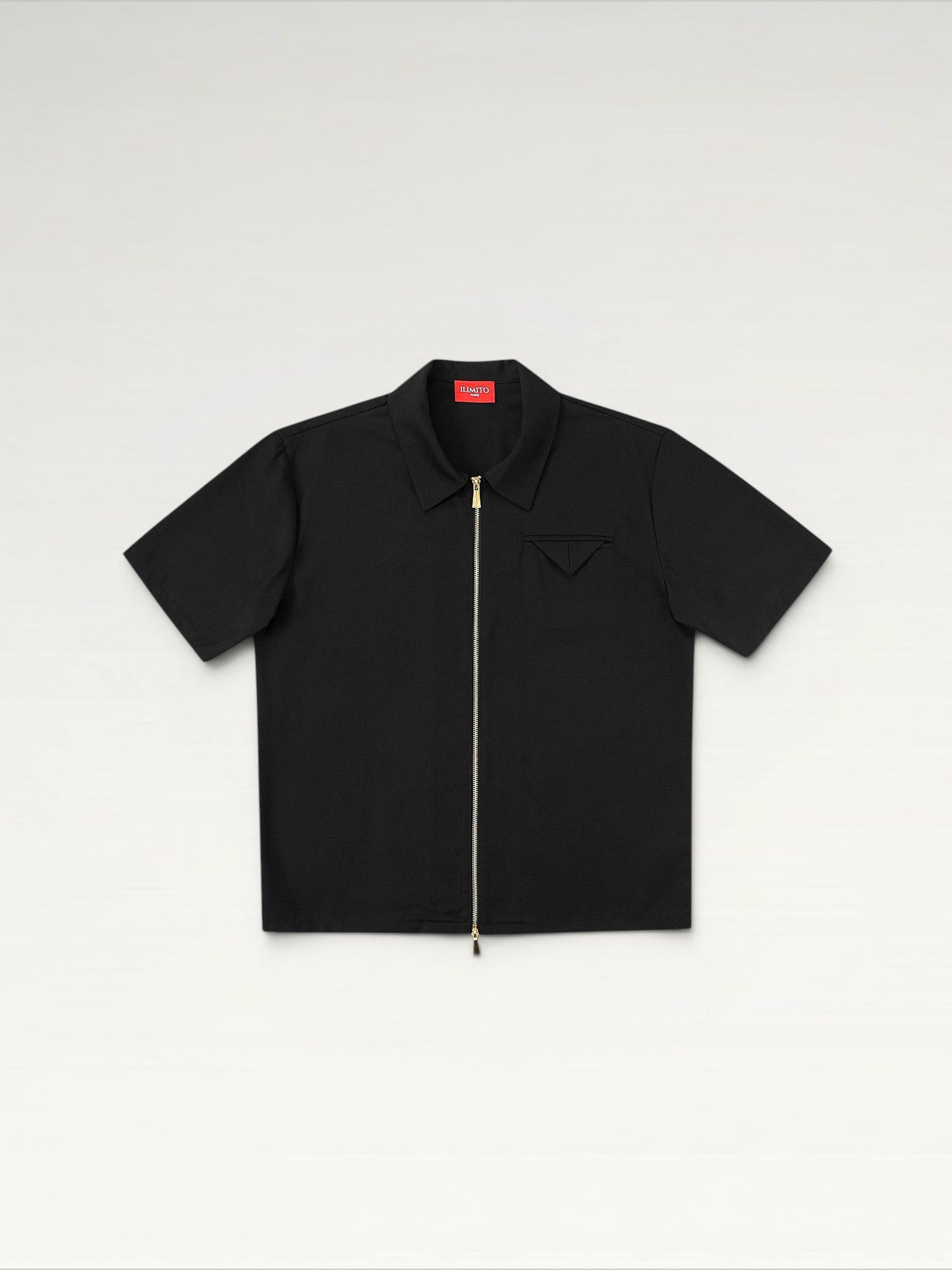 Boxy Zipped Shirt – Black & Gold Edition ILIMITO