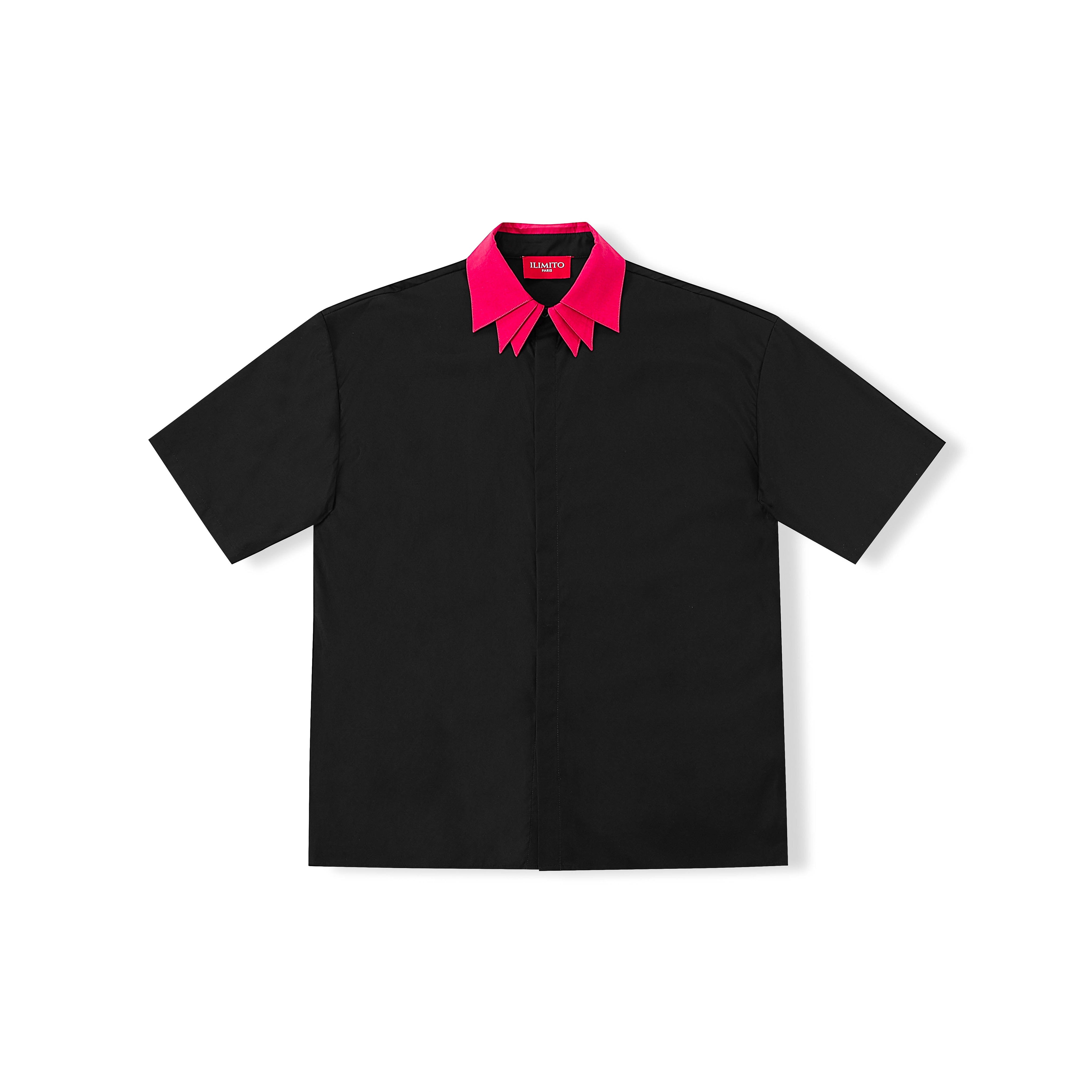 Two-Tone Collar Shirt – Black &amp; Pink ILIMITO