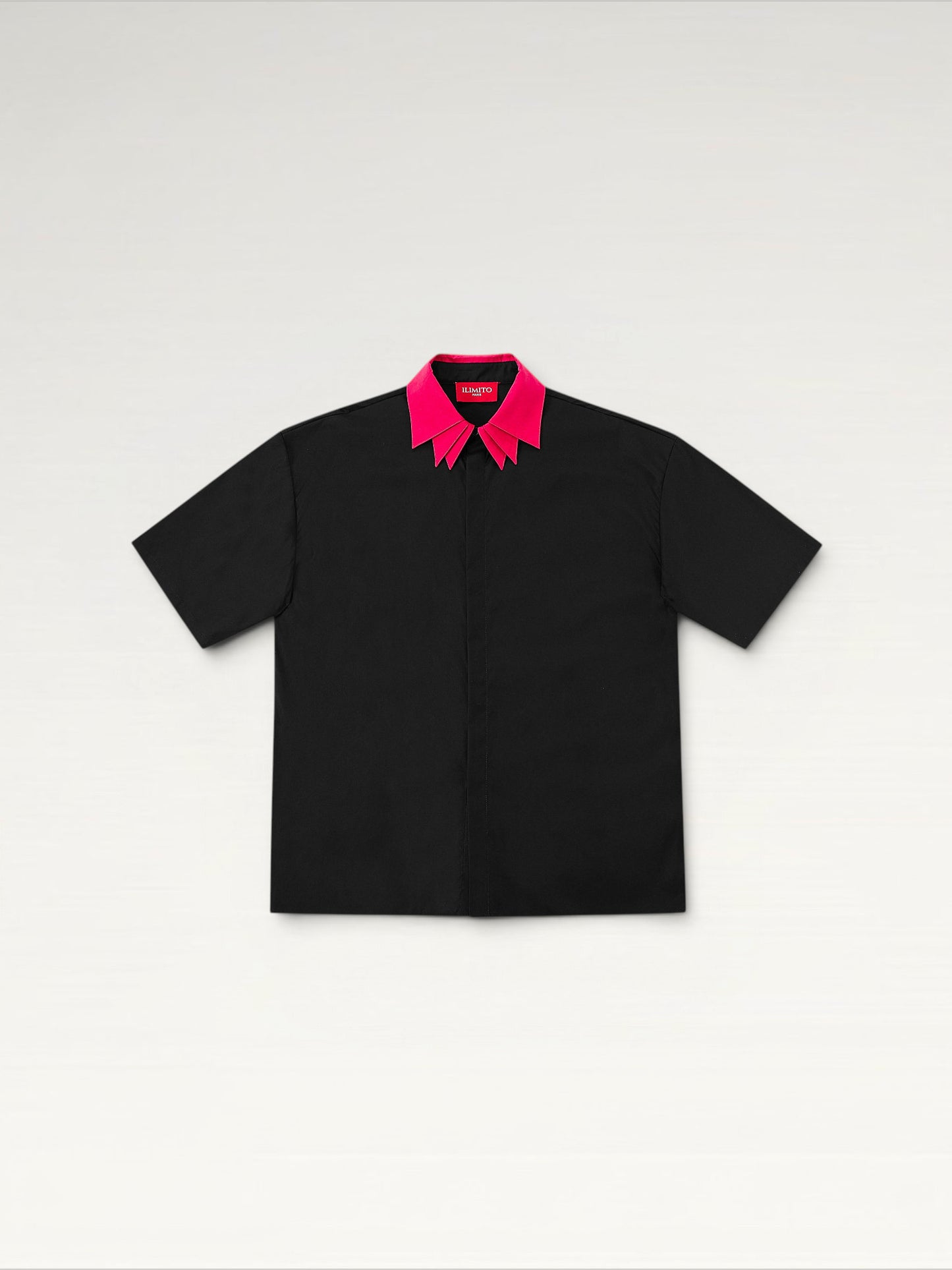 Two-Tone Collar Shirt – Black &amp; Pink ILIMITO
