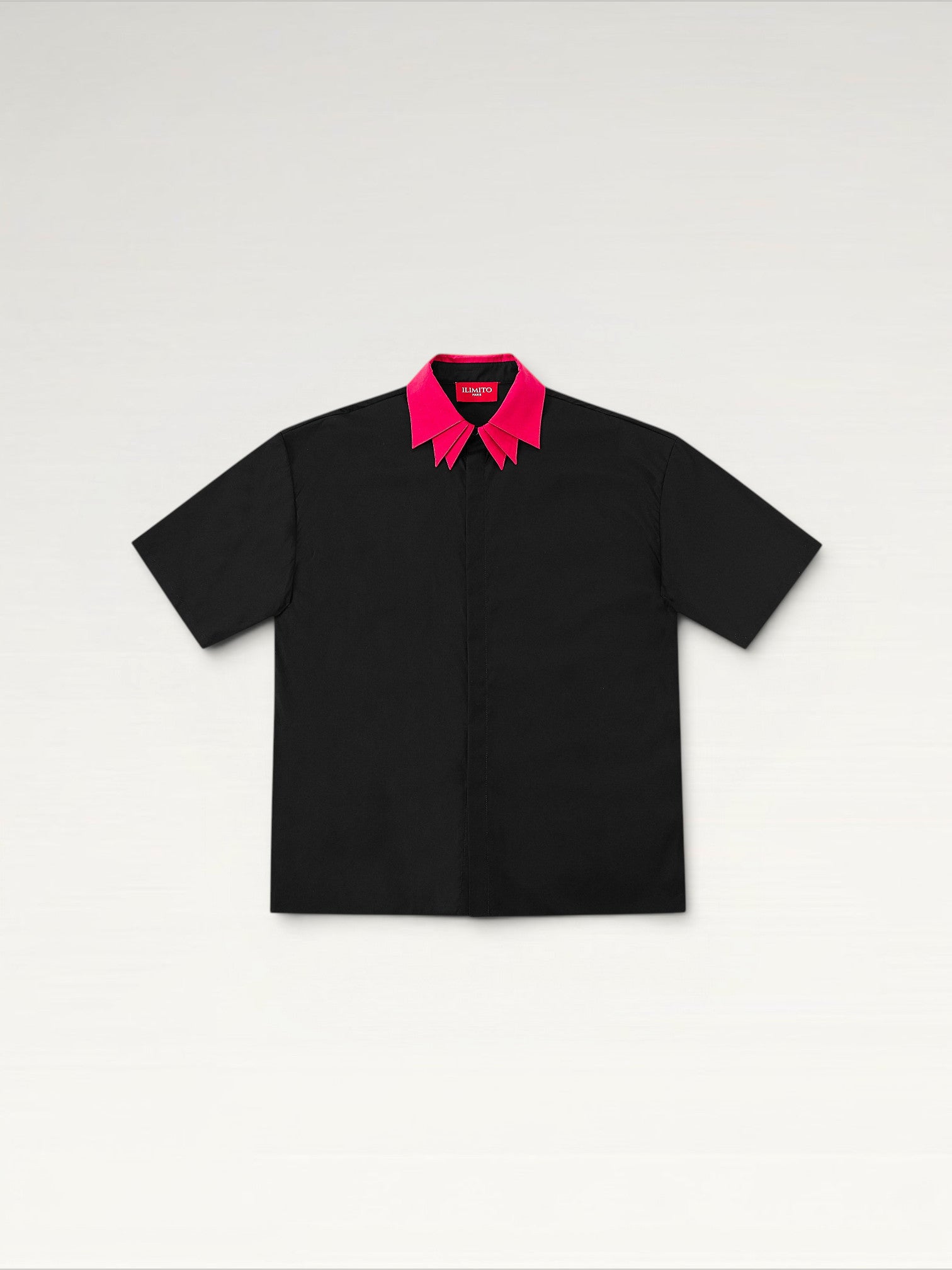 Two-Tone Collar Shirt – Black &amp; Pink ILIMITO