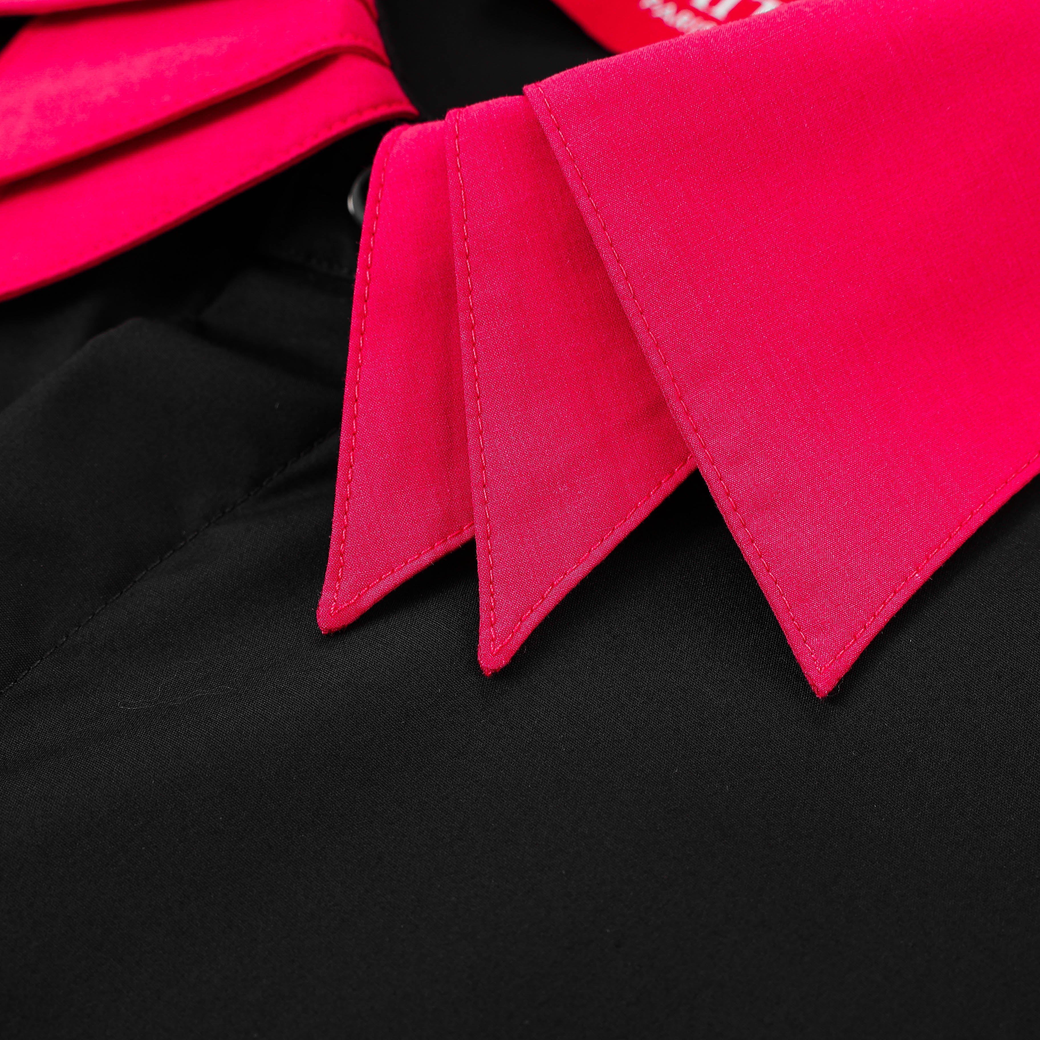 Two-Tone Collar Shirt – Black &amp; Pink ILIMITO