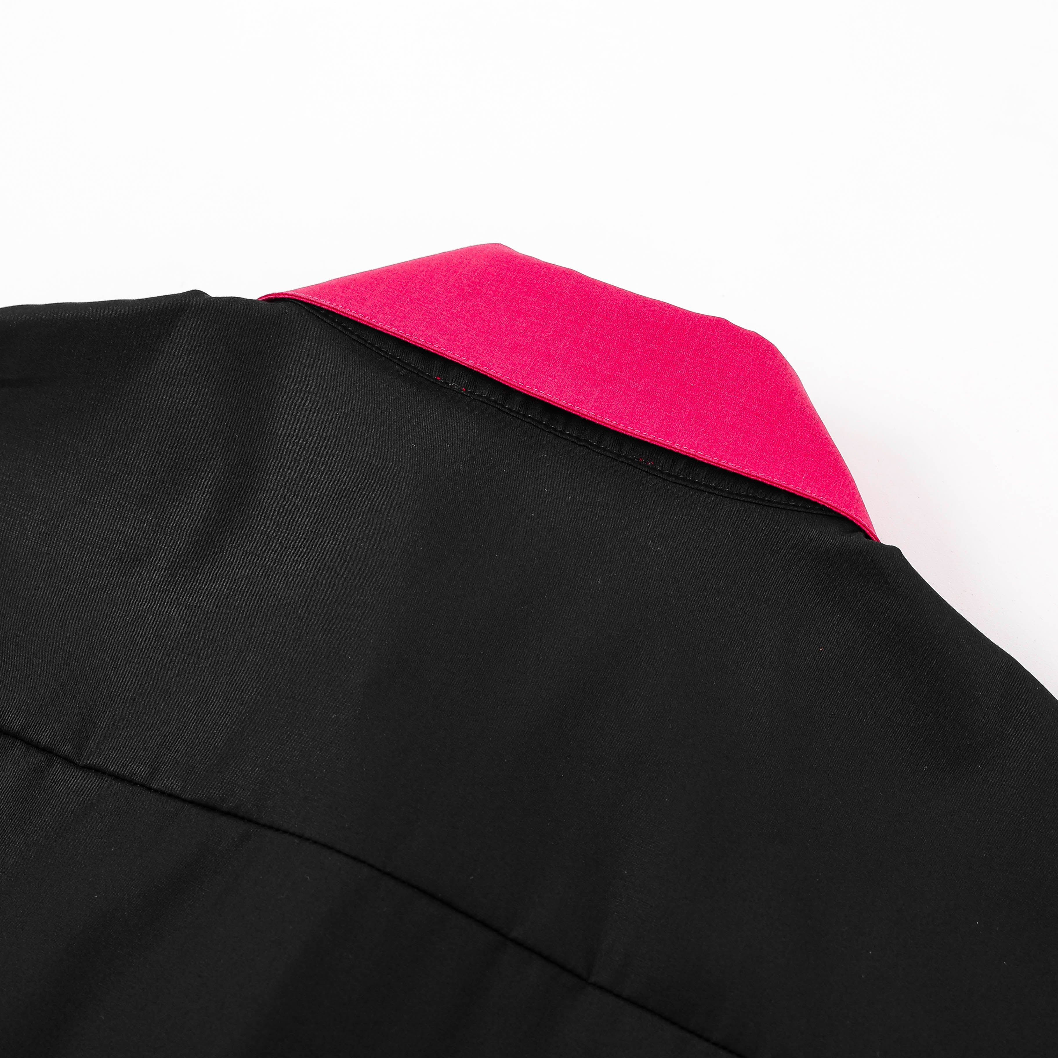 Two-Tone Collar Shirt – Black &amp; Pink ILIMITO