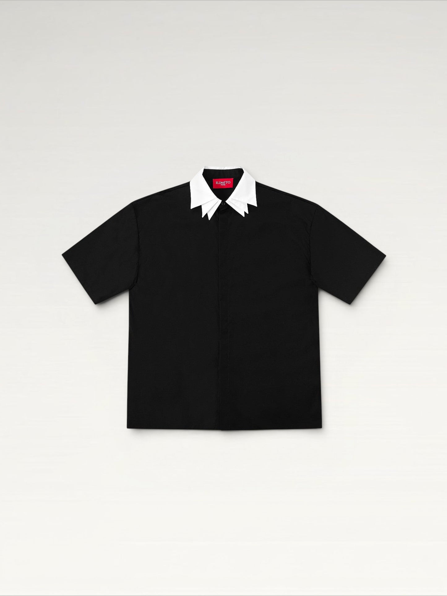 Two-Tone Collar Shirt – Black & White ILIMITO