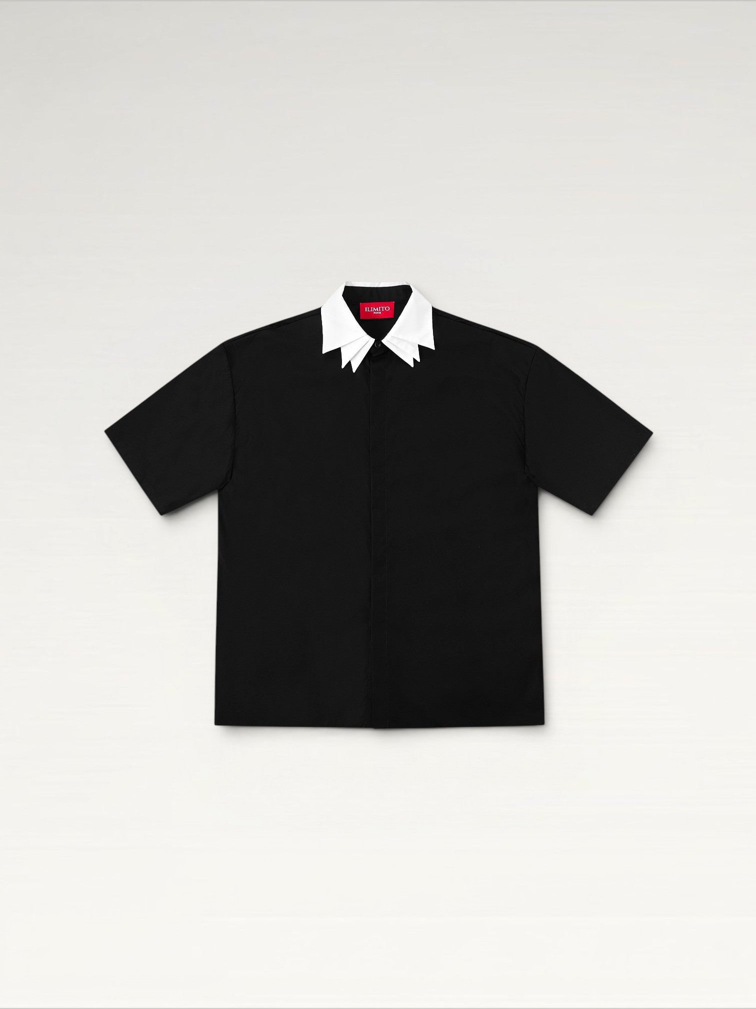 Two-Tone Collar Shirt – Black & White ILIMITO
