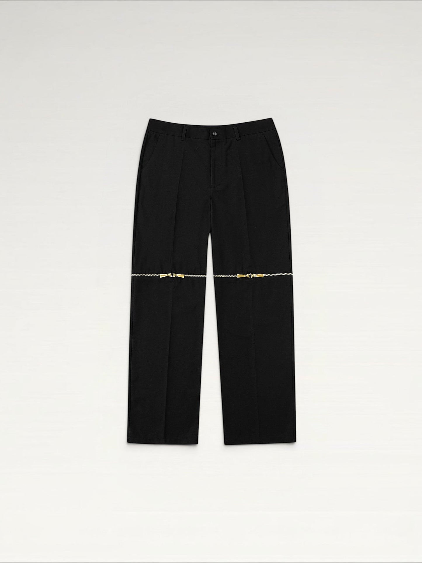 Black Trousers with Gold Knee Zippers ILIMITO