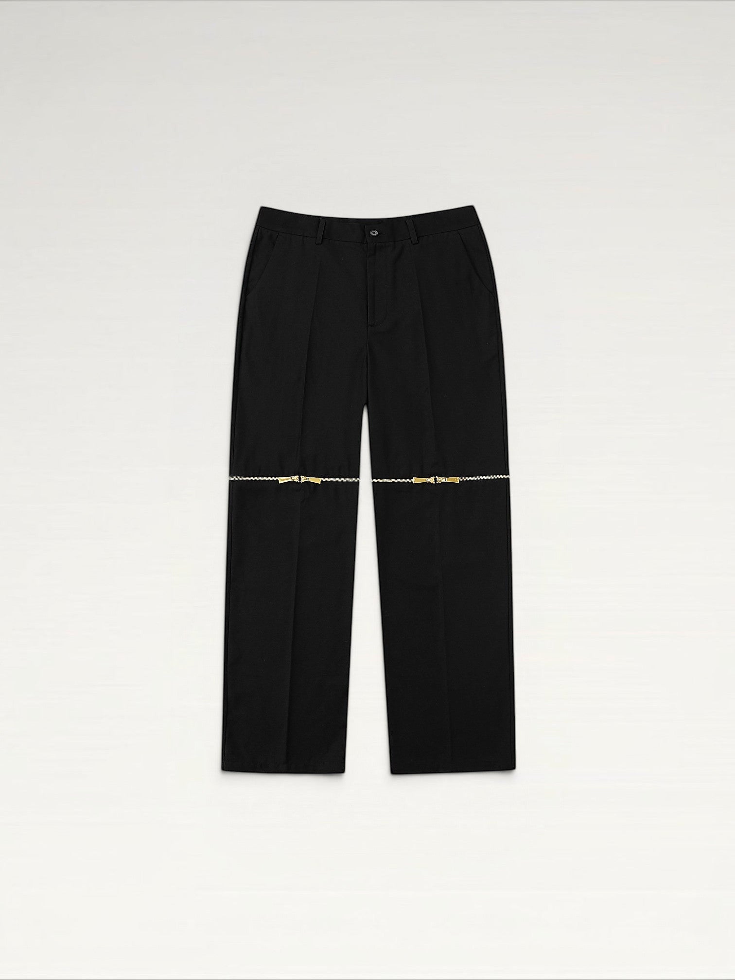 Black Trousers with Gold Knee Zippers ILIMITO
