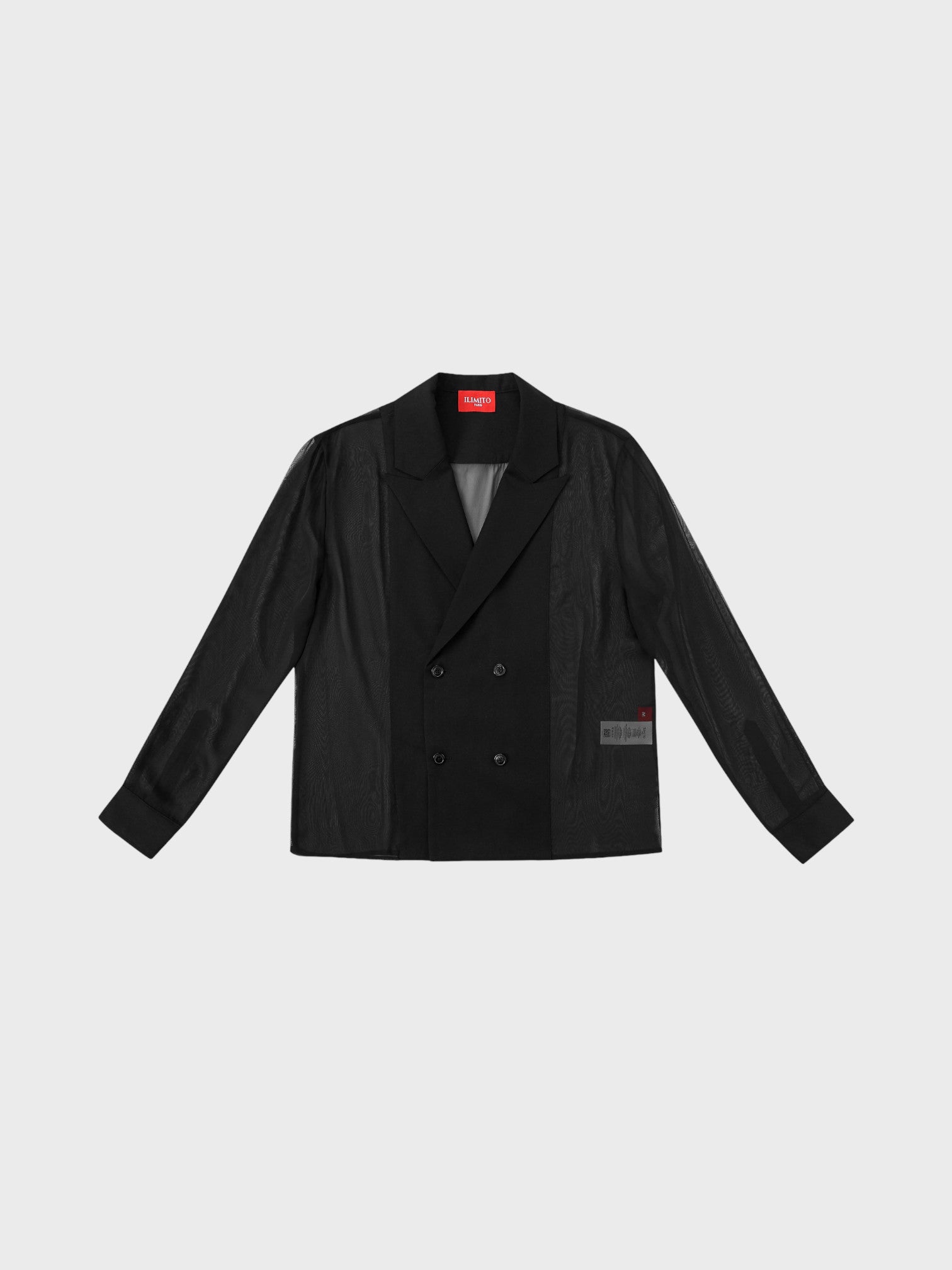 Sheer Back & Sleeve Blazer – Black Hybrid Tailoring Ma boutique
