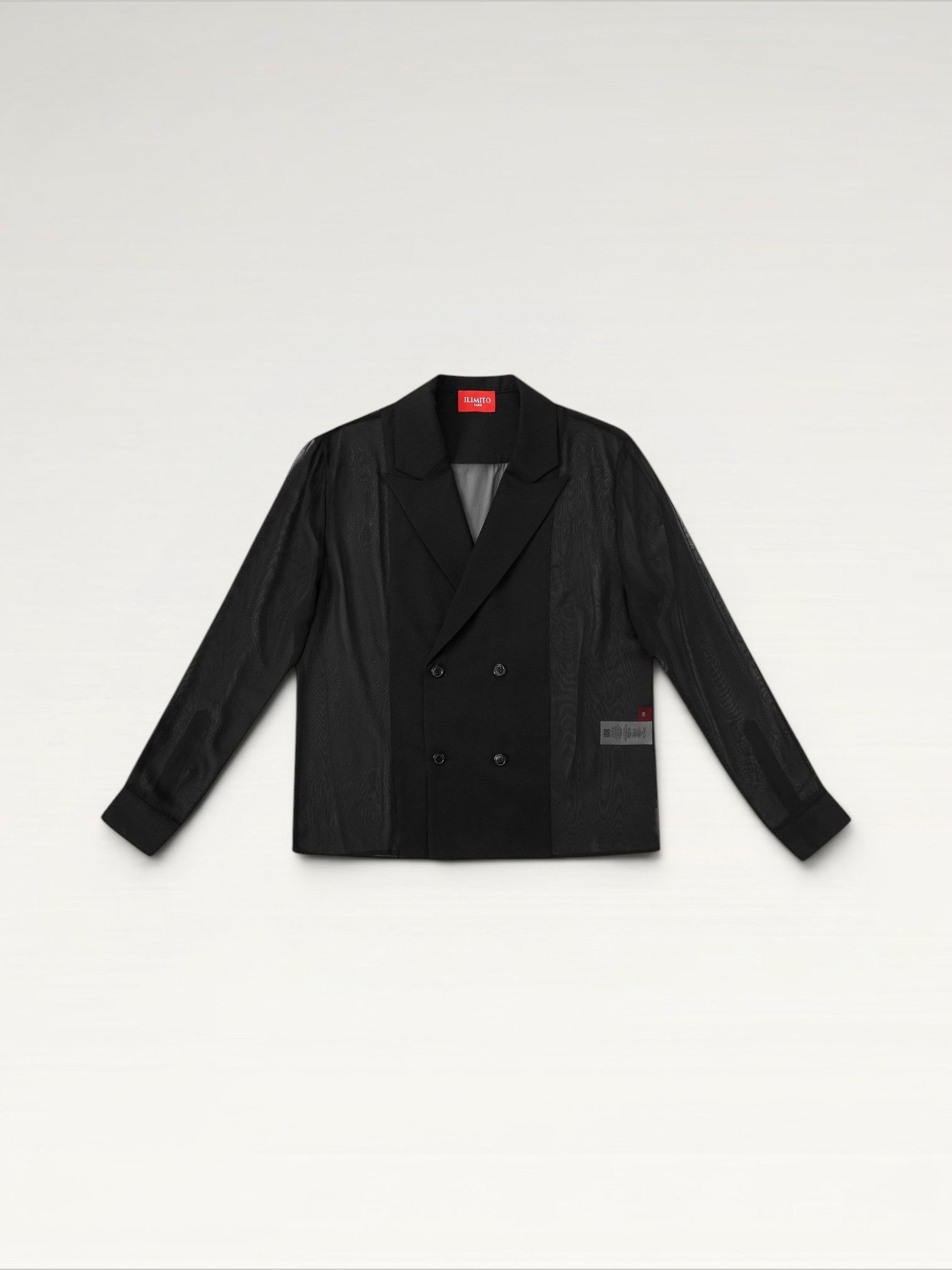 Sheer Back & Sleeve Blazer – Black Hybrid Tailoring Ma boutique