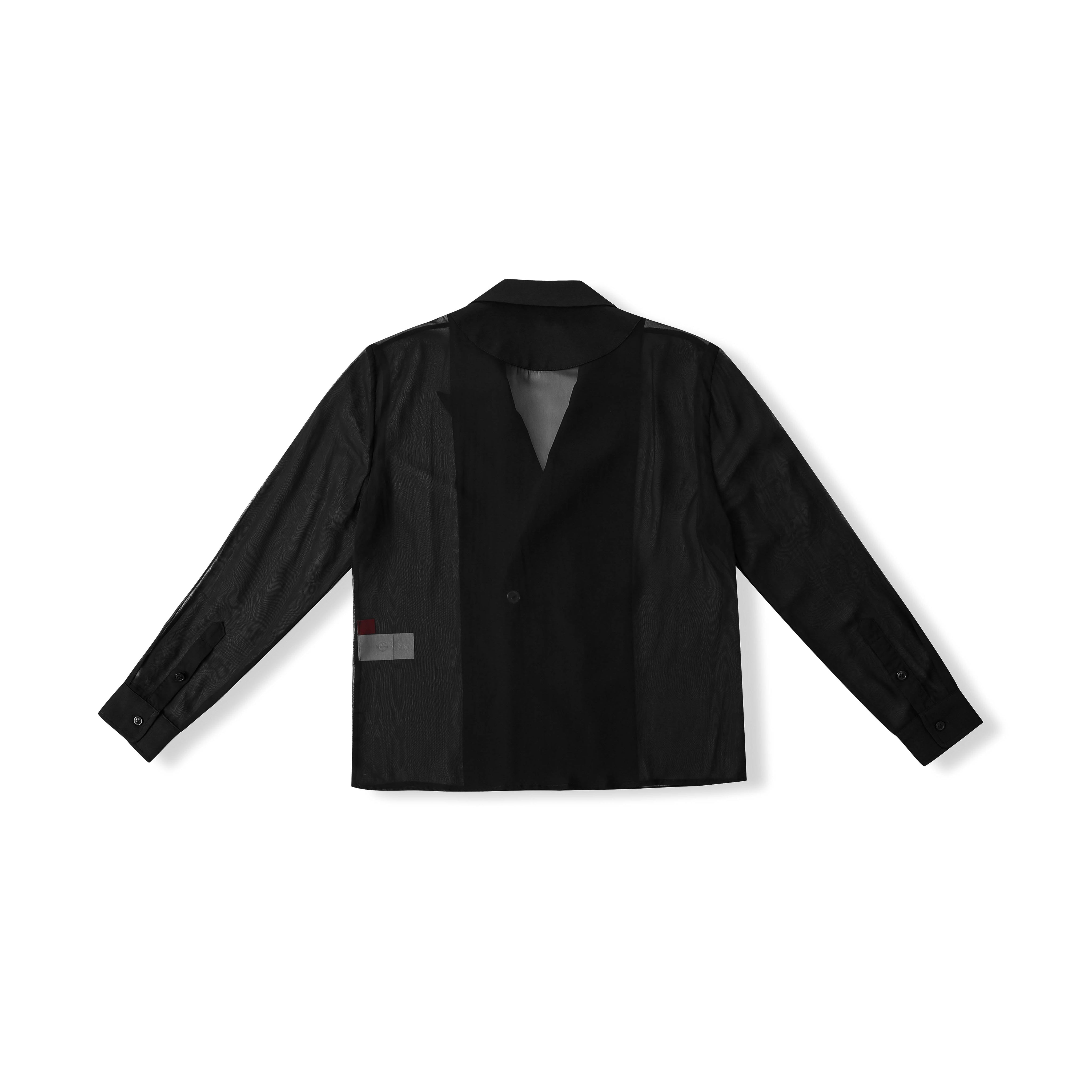 Sheer Back &amp; Sleeve Blazer – Black Hybrid Tailoring ILIMITO
