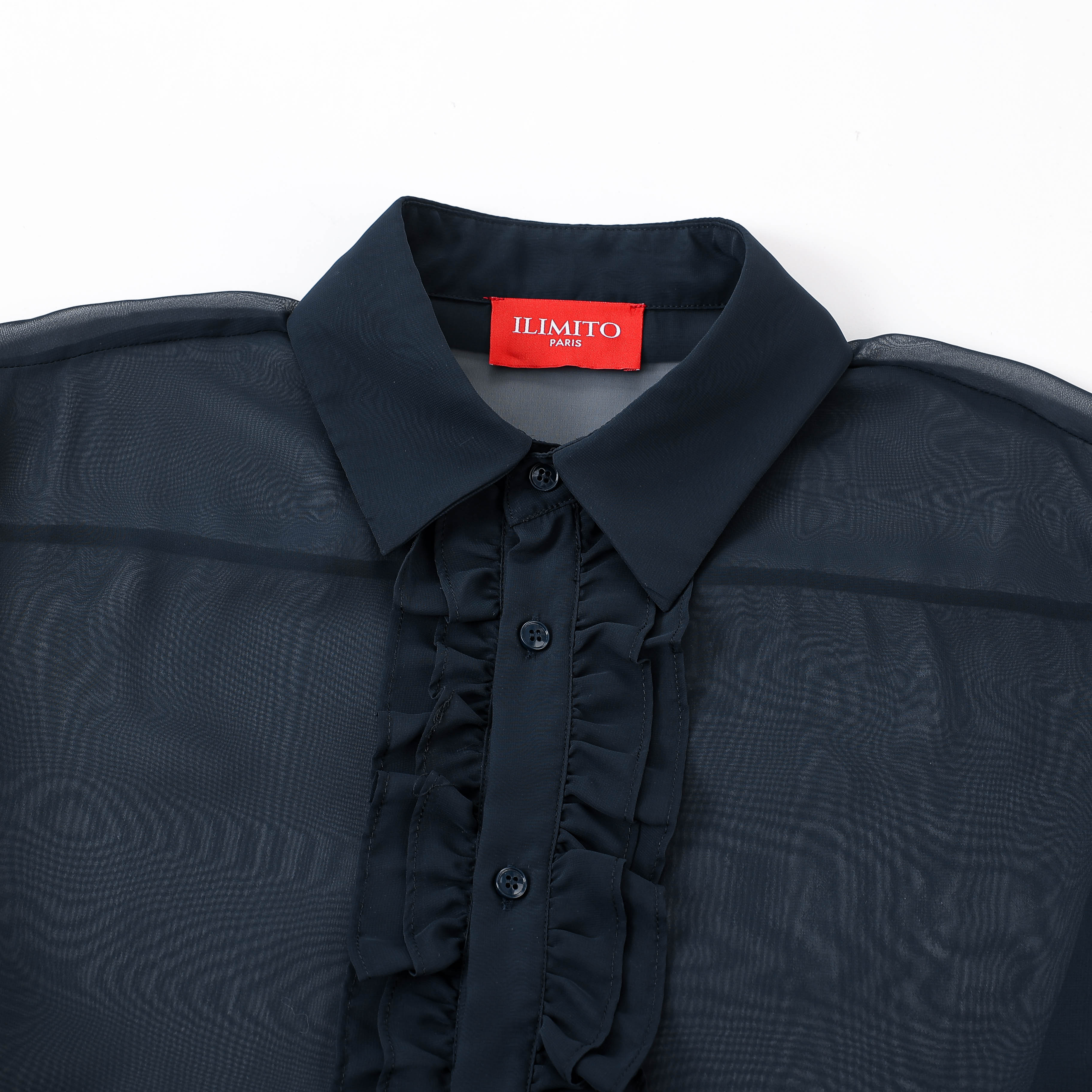 Sheer Ruffle Shirt Ma boutique