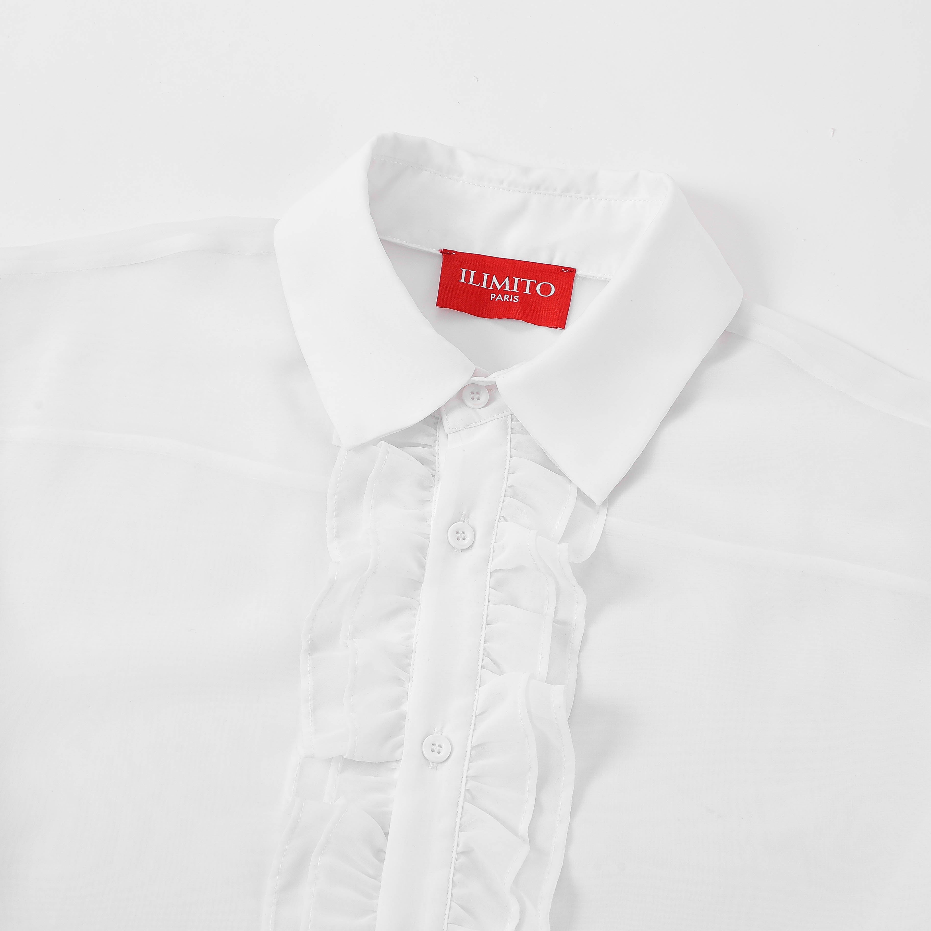 Sheer Ruffle Shirt Ma boutique