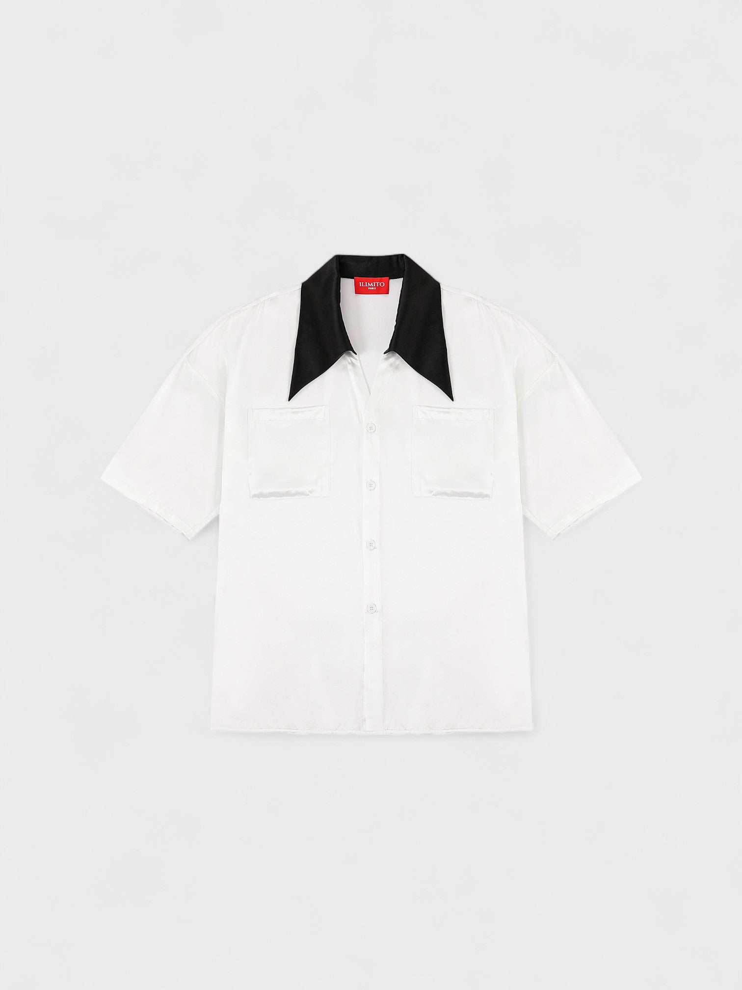 Contrast-Collar Silk Shirt Ma boutique