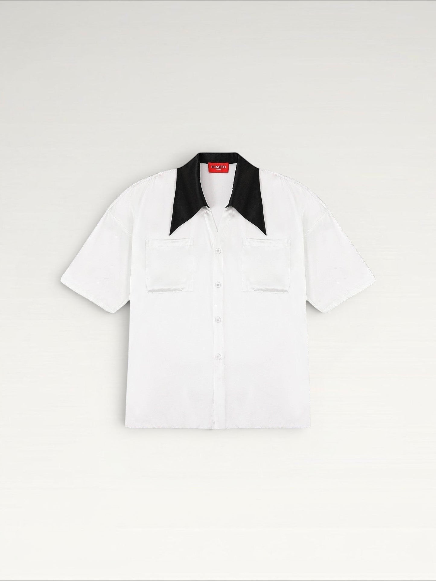 Contrast-Collar Silk Shirt Ma boutique