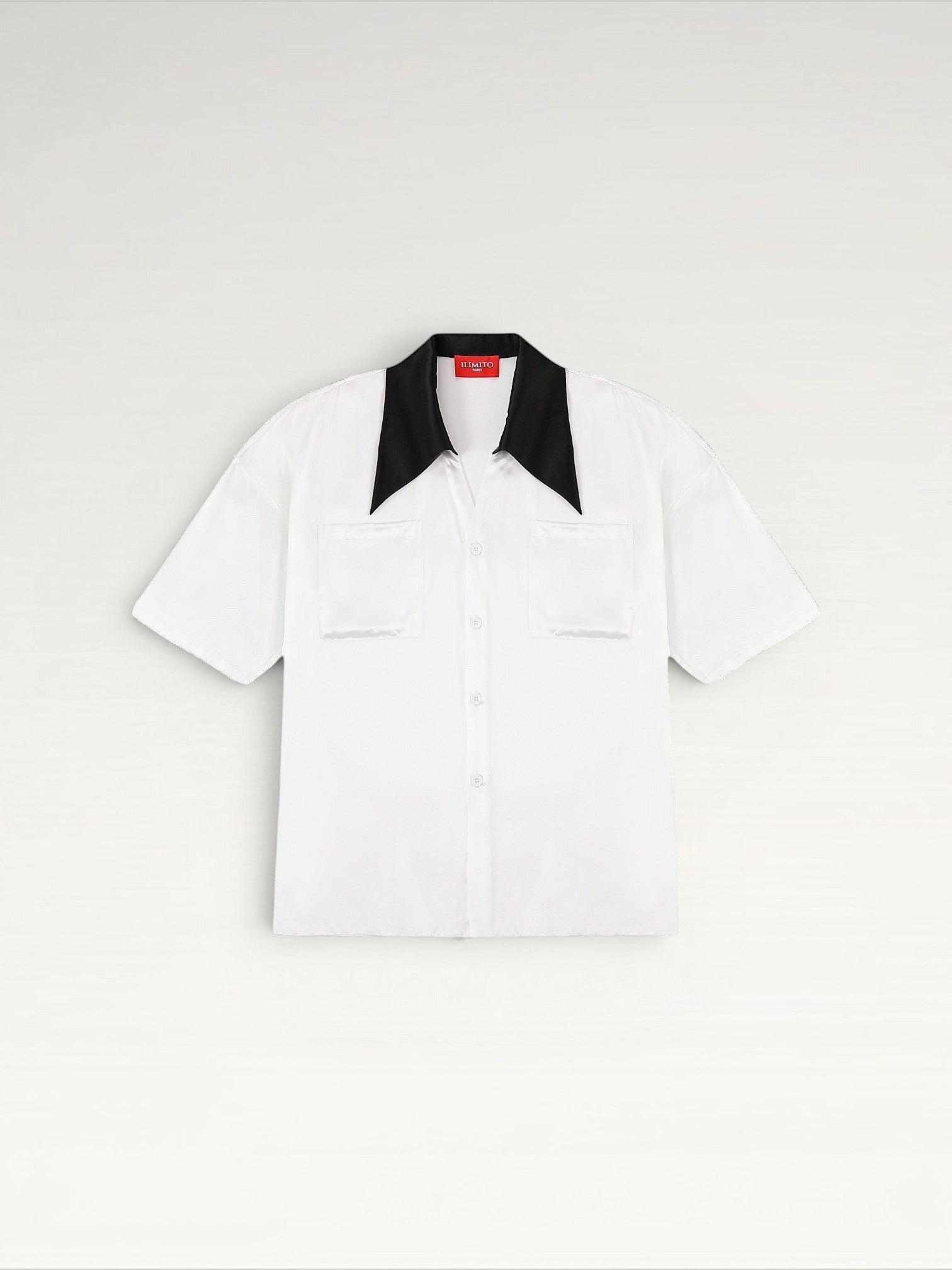Contrast-Collar Silk Shirt Ma boutique