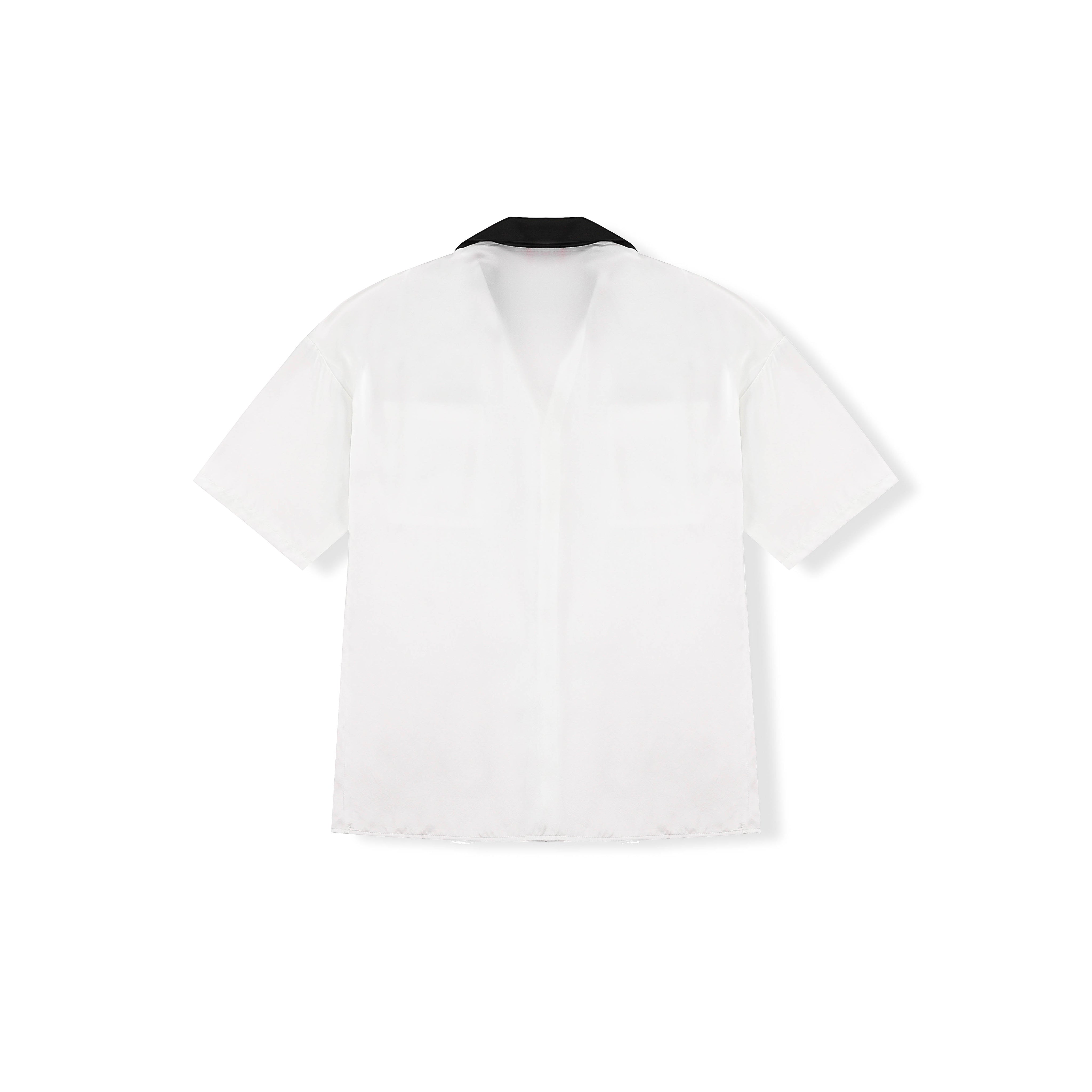 Contrast-Collar Silk Shirt Ma boutique