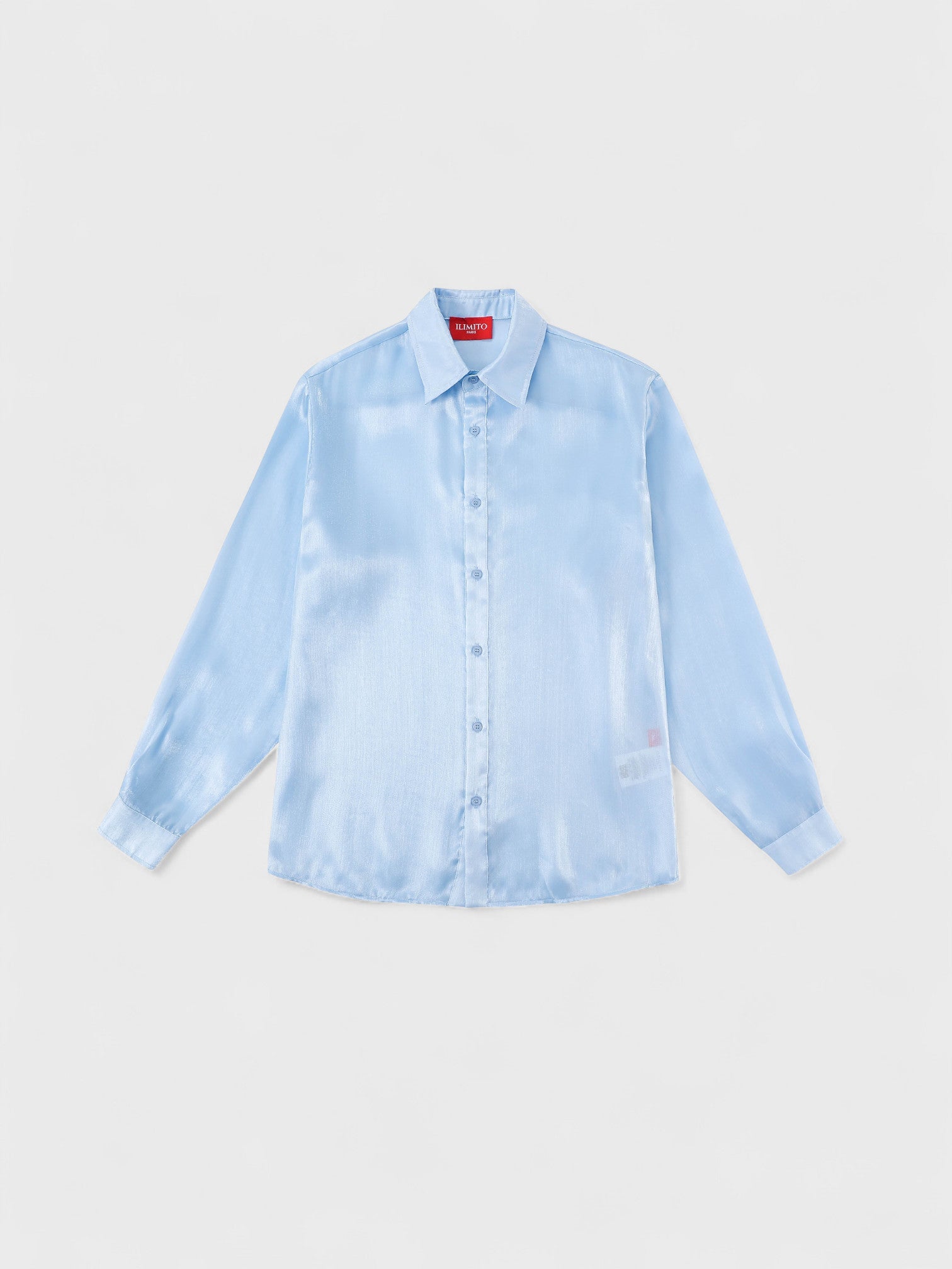 Metallic Silk Shirt Sky Blue Ma boutique