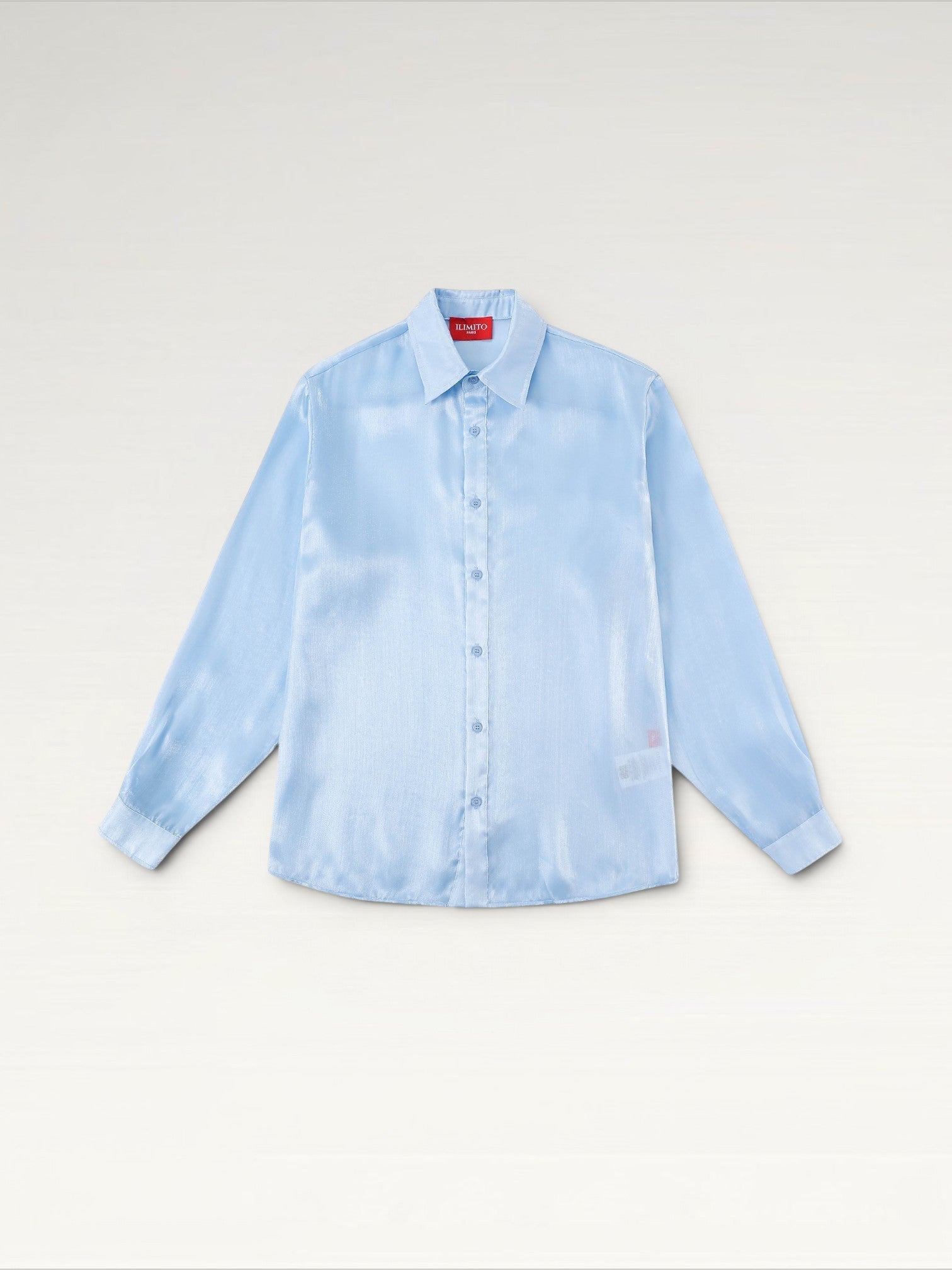 Metallic Silk Shirt Sky Blue Ma boutique