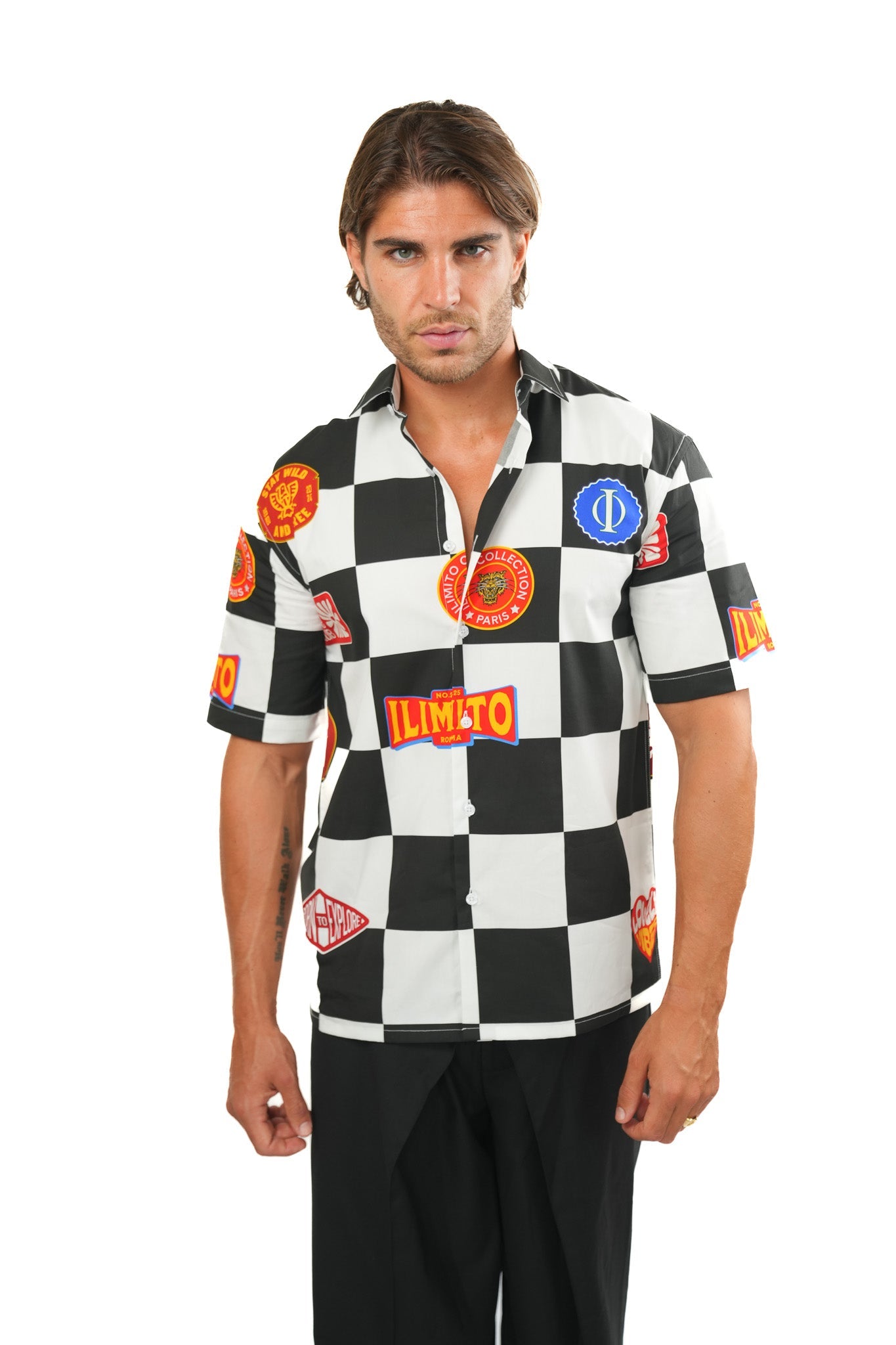Chess Print Cotton Shirt Ma boutique