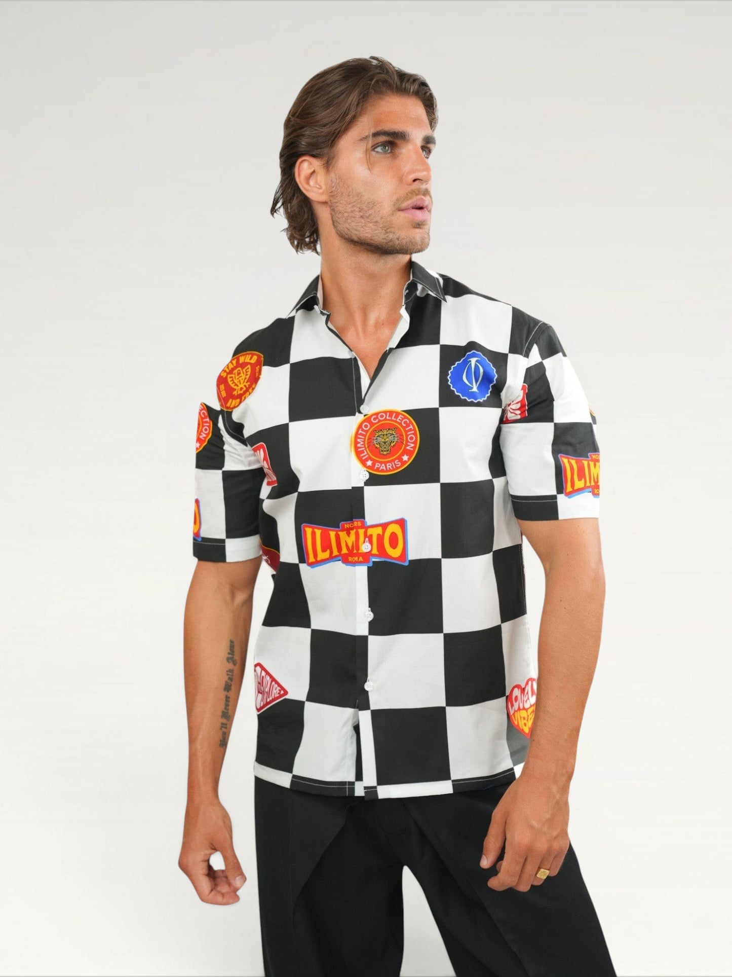 Chess Print Cotton Shirt Ma boutique