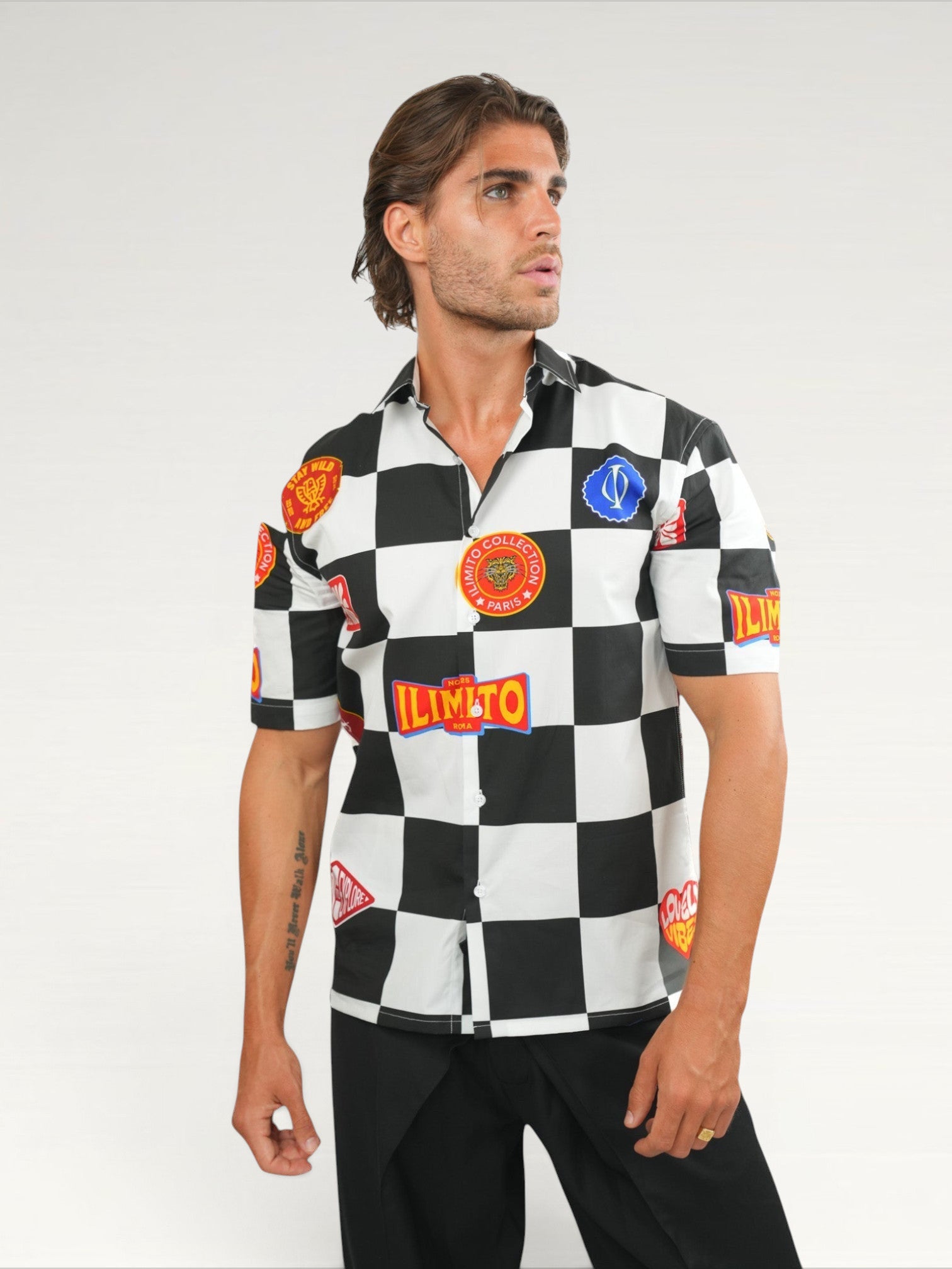 Chess Print Cotton Shirt Ma boutique