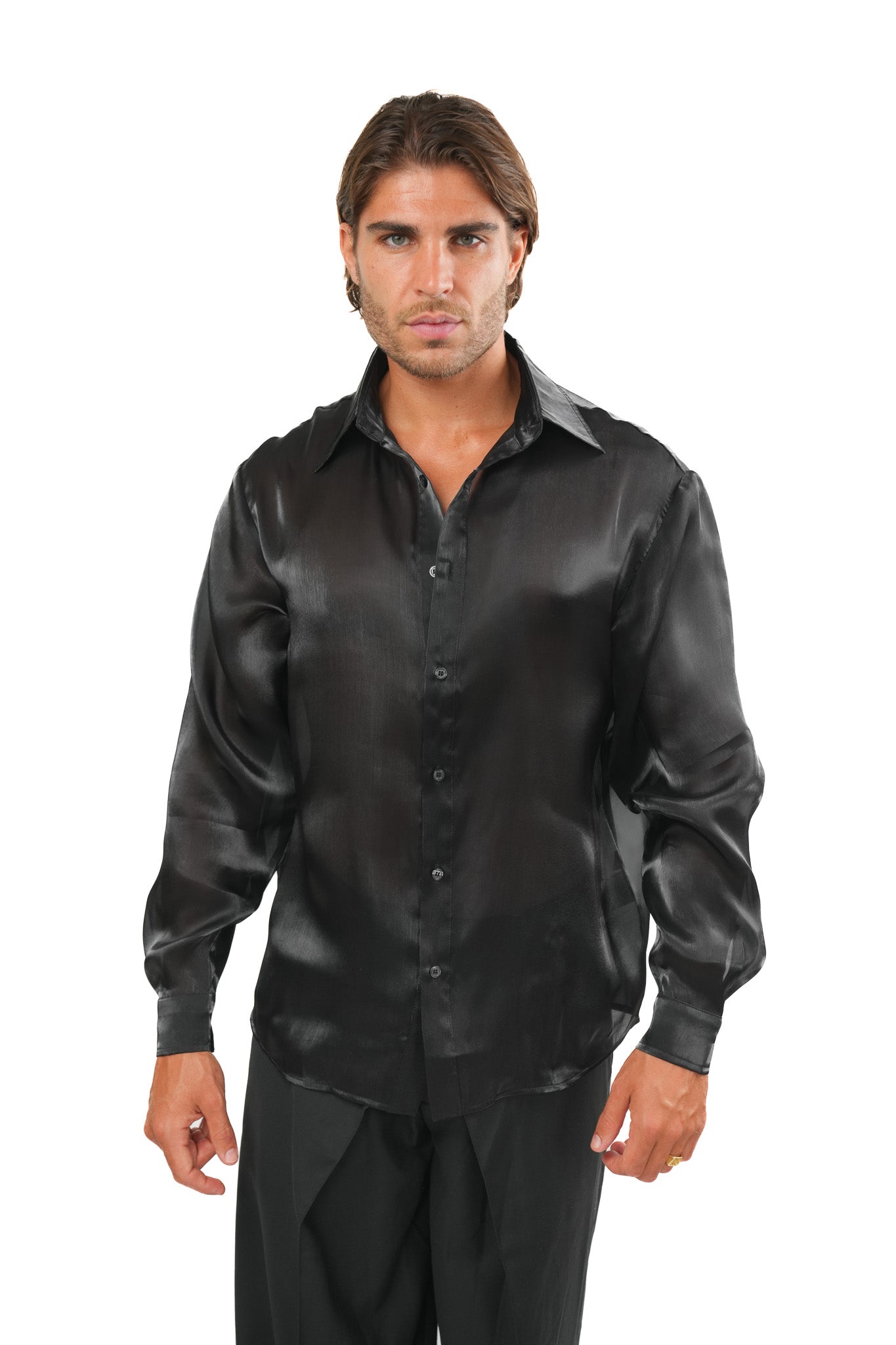 Metallic Silk Classic Shirt Ma boutique