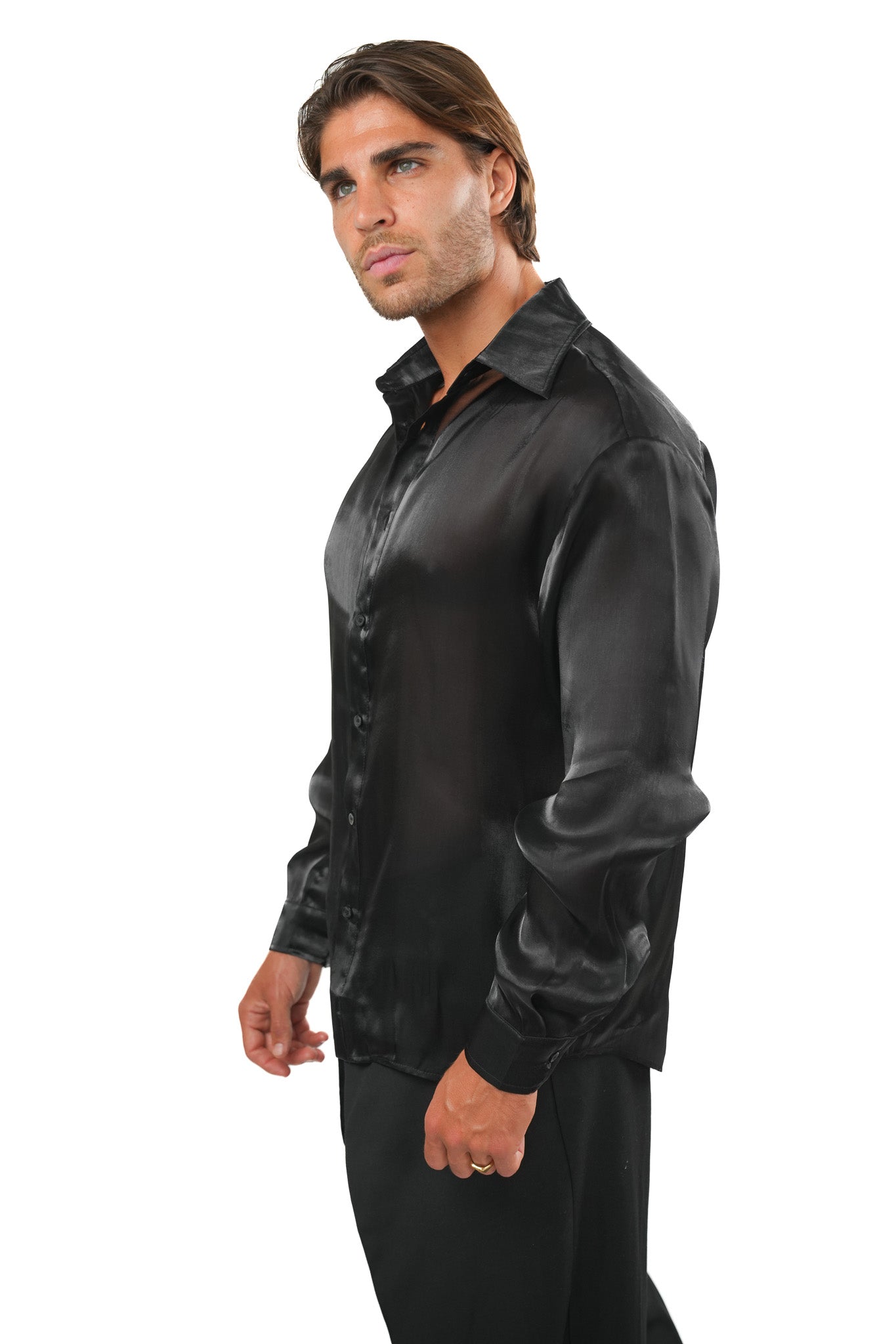 Metallic Silk Classic Shirt Ma boutique
