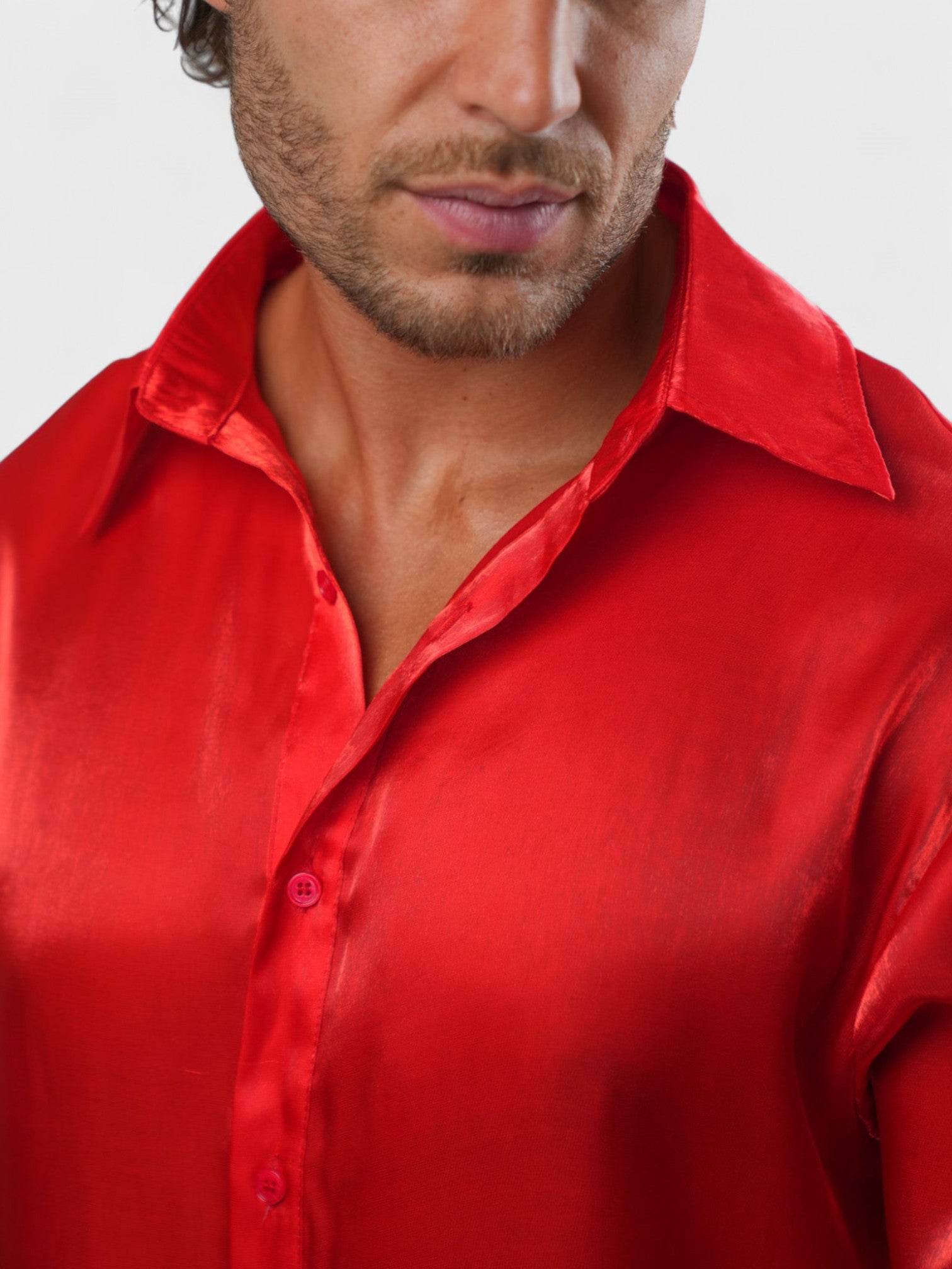 Metallic Silk Shirt Red Ma boutique