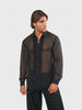 Sheer Ruffle Shirt - Black