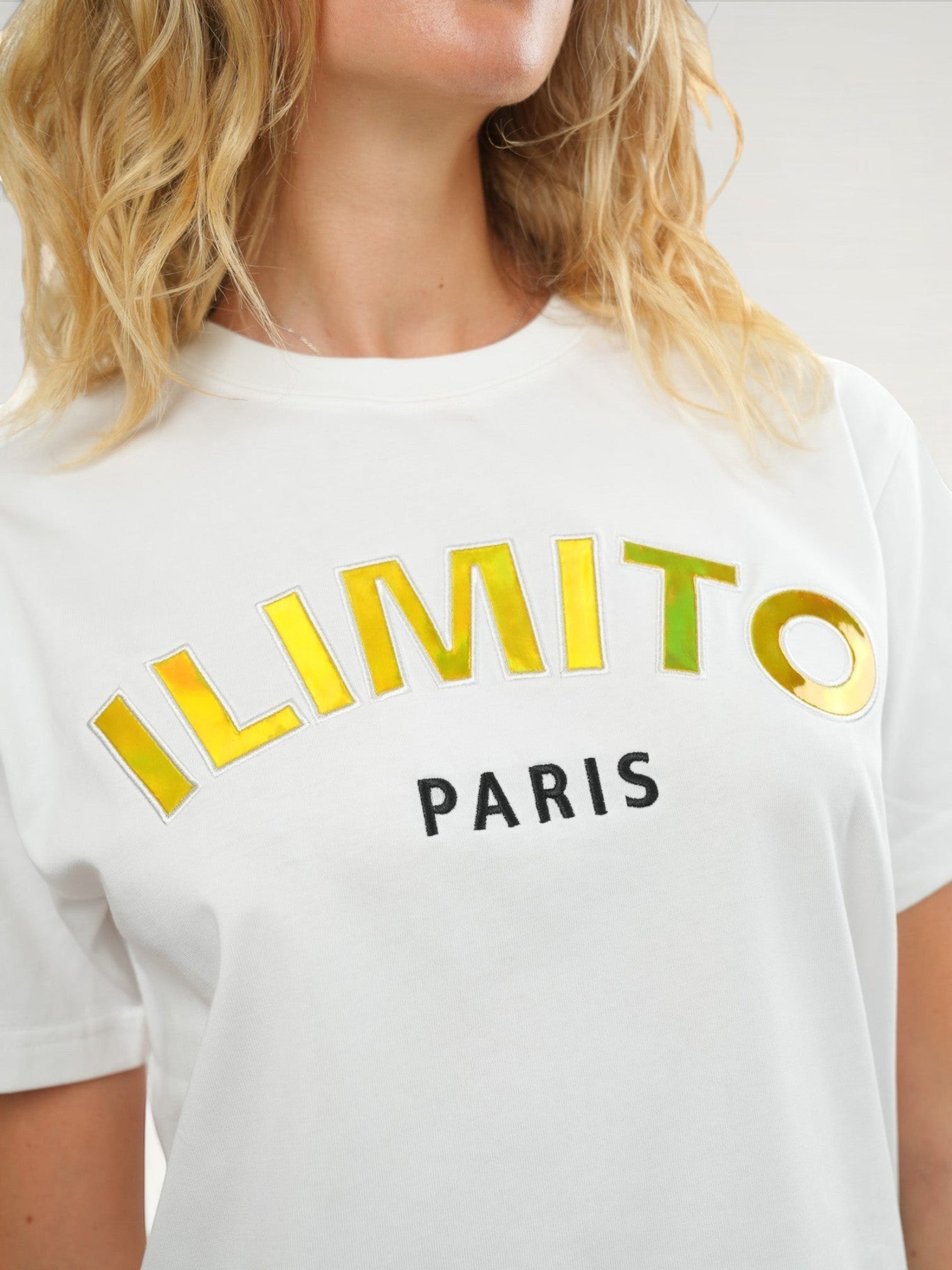 ILIMITO Gold Logo White T-shirt Ma boutique