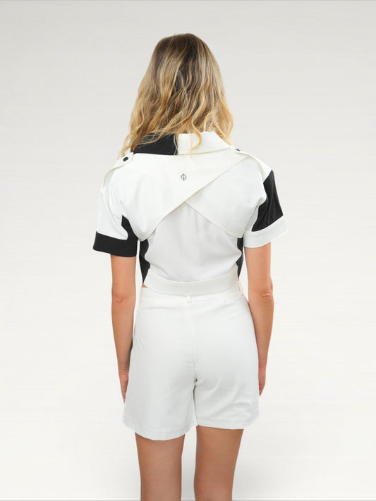 Patchwork Tailored Shorts Ma boutique