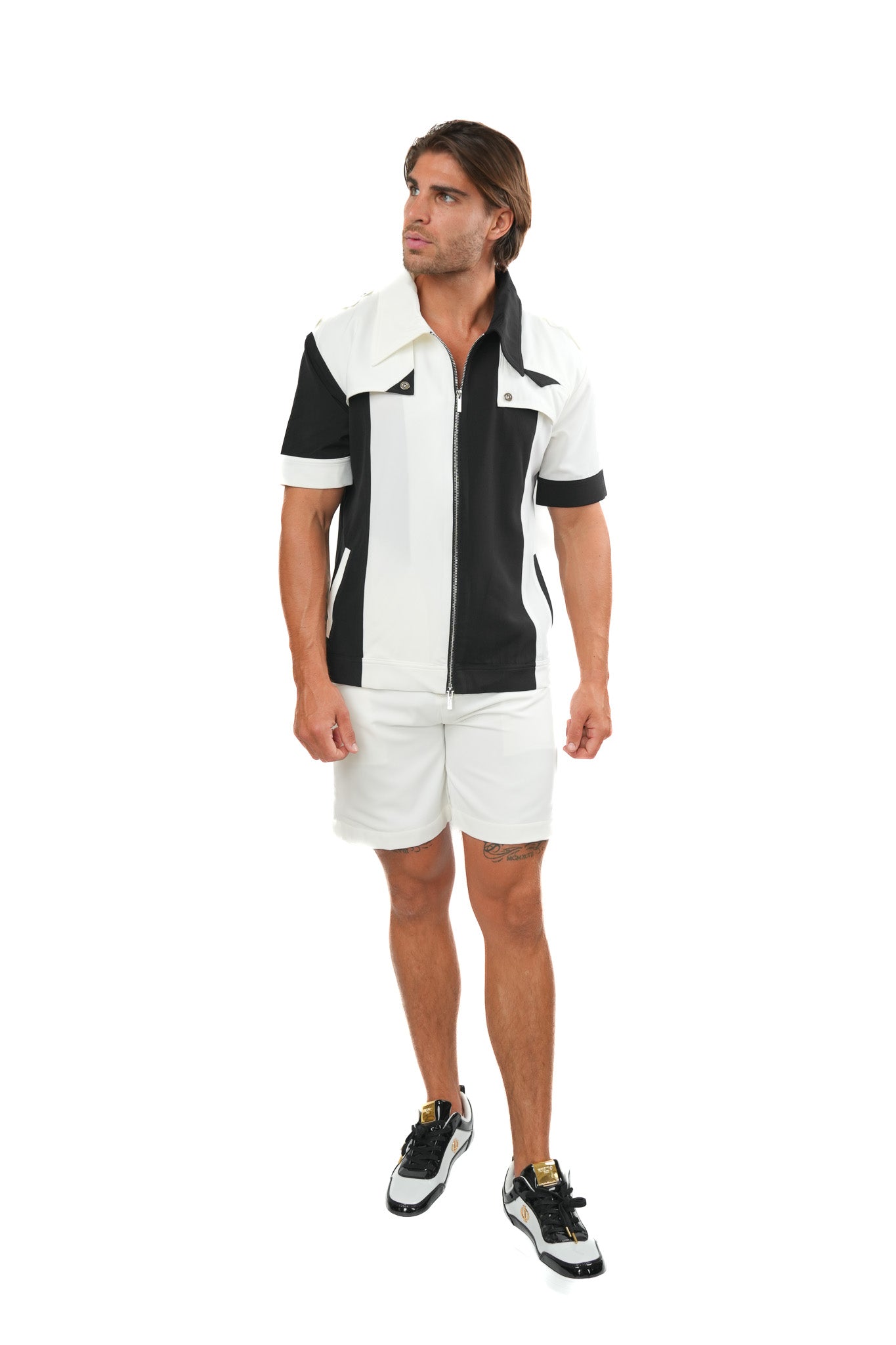 Zipped Shirt & Shorts Set – ILIMITO Black & White Drop ILIMITO