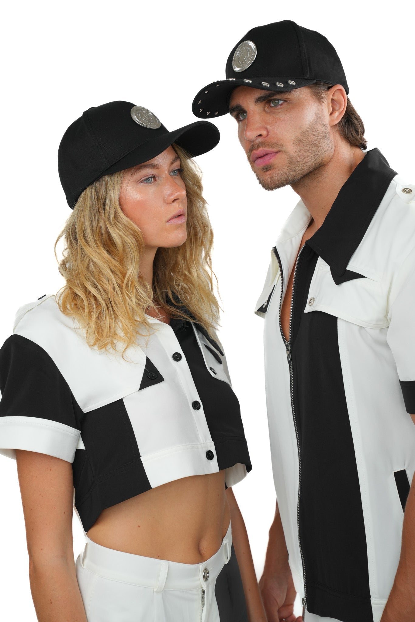 Cropped Shirt & Shorts Set – Black & White Drop ILIMITO