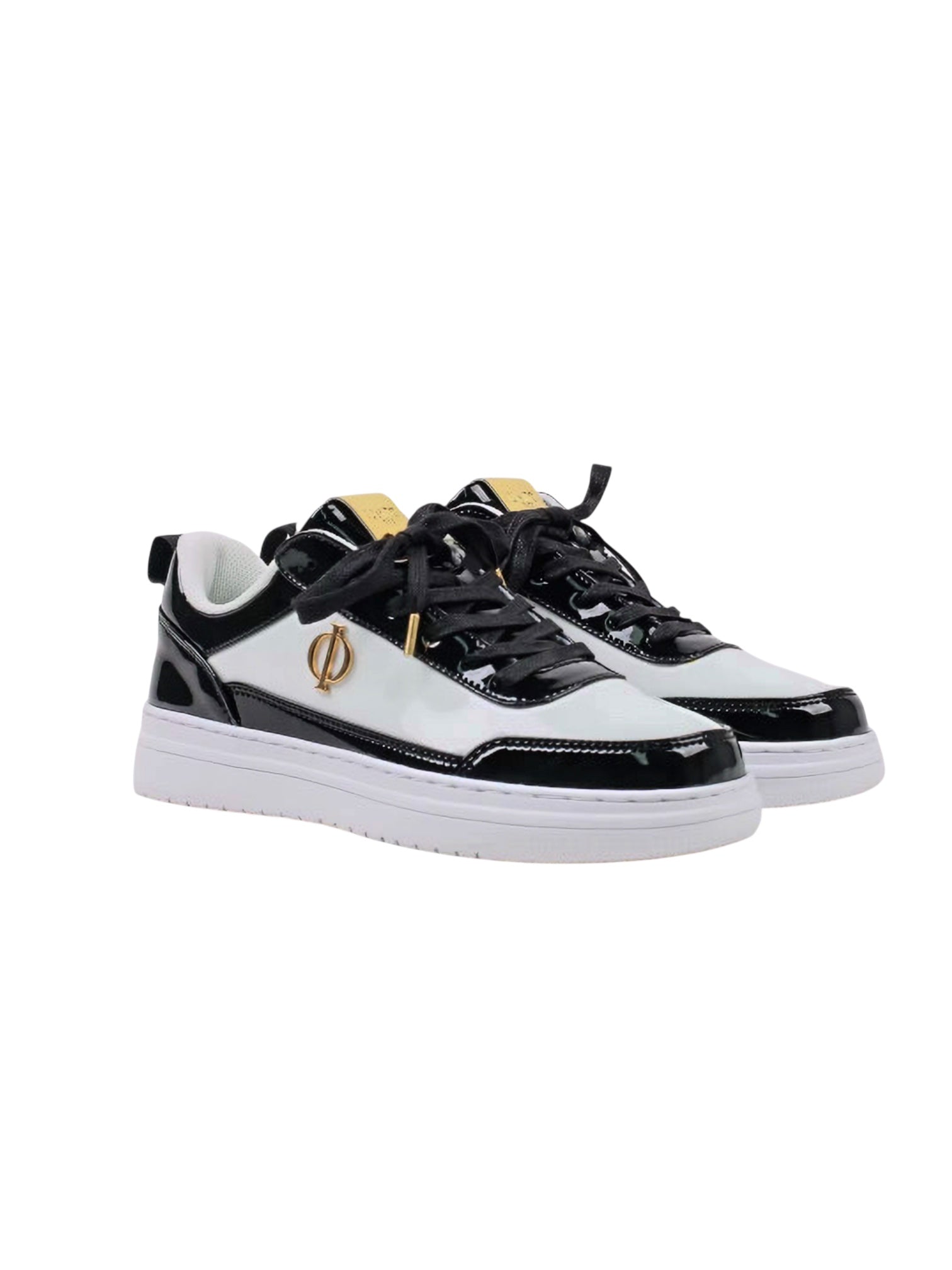 ILIMITO - Unisex Sneakers Black & White Design with Gold Metallic Details Ma boutique