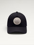 ILIMITO black cotton blend cap with silver medallion detail on the crown