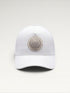 ILIMITO white cotton blend cap with curved brim and silver medallion detail on the front.